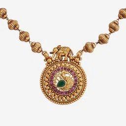 Kushal's Fashion Jewellery Gold-Plated Antique Necklace image 3