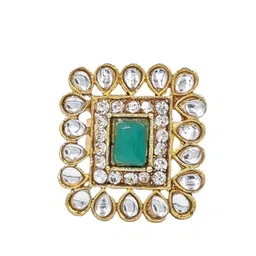 Anouk Gold-Plated Kundan-Studded Necklace With Earrings & With Finger Ring image 2