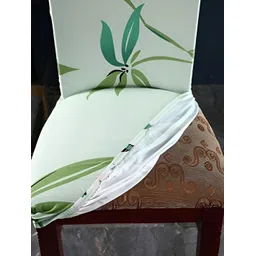 HOUSE OF QUIRK Pista Green Printed Stretchable Chair Covers image 5
