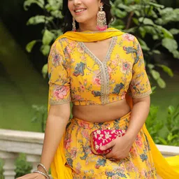 janasya Printed Stitched Lehenga Choli image 5