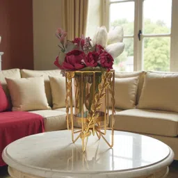 Metal Flower Vase for Home Décor Living Room Office, Golden Small Iron Vase Iron Vase-image-47