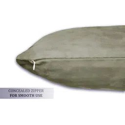 Aurave Khaki 2 Pcs Square Cushion Covers image 5