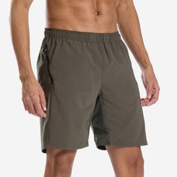 domyos Men's Zip-Pocket Breathable Essential Fitness Shorts - Khaki-picture-23