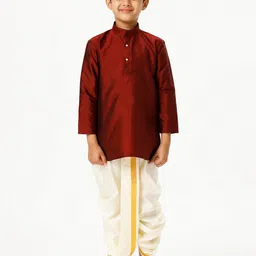 Ramraj Boys Mandarin Collar Straight Kurta With Dhoti Pants-picture-30