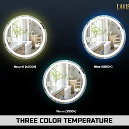 lavish store 24''x24'' LED Mirror, Perfect for Bathrooms, Kitchens, Hotels & More Lighted Mirror image 3
