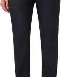 raymond Men Slim Fit Black Viscose Rayon Trousers image 1