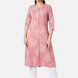 RANGMANCH BY PANTALOONS Floral Printed Chanderi Silk Kurta image 1