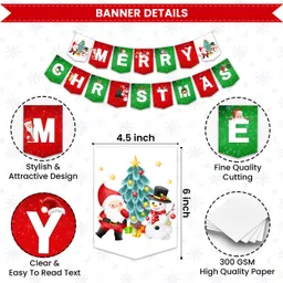 1iam Solid Christmas Combo 85pcs Red Green Banner Bunting Flags Balloons Decor Balloon image 3