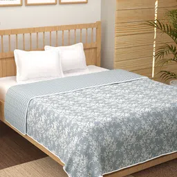 Story@home Grey & White Geometric Cotton AC Room 150 GSM Reversible Double Bed Dohar-image-61