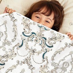 Divine Casa Kids Tiger's Eye kalamkari retro AC Room 120 GSM Reversible Baby Blanket Dohar-picture-41