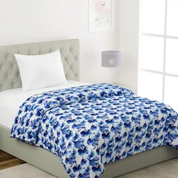 KLOTTHE Blue & White Floral AC Room 233 GSM Single Bed Dohar-picture-12