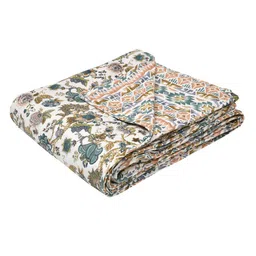 Sangria Green & White Ethnic Motifs Printed 150GSM Single Dohar image 2