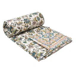 Sangria Green & White Ethnic Motifs Printed 150GSM Single Dohar image 3