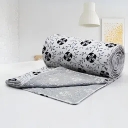Aurave Grey & Off White Floral AC Room 150 GSM Single Bed Dohar-image-37