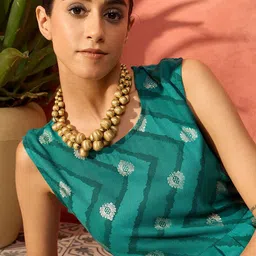 InWeave Ethnic Motifs Printed Anarkali Kurta with Sharara image 2