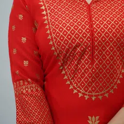 MAUKA Women Red Ethnic Motifs Printed Kurta with Sharara image 3