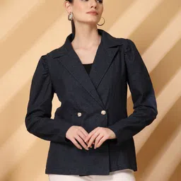 pluss Women Solid Single Breasted Casual Blazer-picture-27