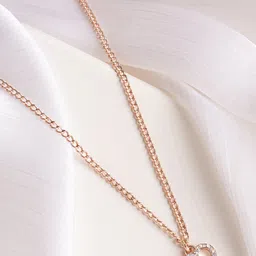 JOKER & WITCH Rose Gold-Plated Heart Shaped Stone Studded Necklace image 1