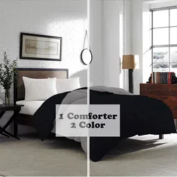 CURIOUS LIFESTYLE Black & Grey Microfiber Heavy Winter 200 GSM Single Bed Comforter-image-57