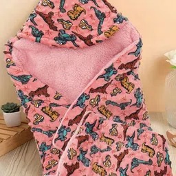 Florida Rose & Grey Cartoon Characters Swaddler Wrapper Flannel Single Bed Blanket-image-10