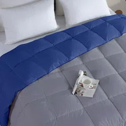 RAZZAI Blue & Grey Microfiber Reversible Mild Winter 300 GSM Double Bed Comforter image 2
