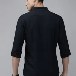 the bear house Men Slim Fit Solid Button Down Collar Casual Shirt image 2