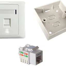 BOXNUBE Combo Set - RJ45 CAT6E Lan I/O Network Keystone Jack + Gang Box + Face Plate - 5 SET Network Interface Card-picture-10