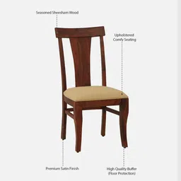 woodsworth from pepperfry Kentan Sheesham Wood Dining Chairs In Honey Oak Finish (Set Of 2 ) image 4