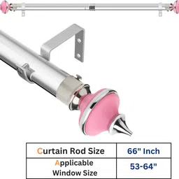 gloxy Pink, Silver Curtain Knobs, Curtain Rods, Rod Rail Bracket Metal-picture-32