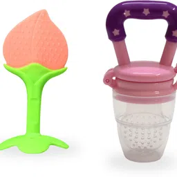 smilykid Silicone BPA Free Natural Organic Nipple Teethers & Nibbler/Feeder-(pack of-2) Teether and Feeder image 1