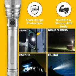 sagaft A328 Rechargeable Torch Flashlight with pwerful Brightness Long Battery BackuA Torch image 4