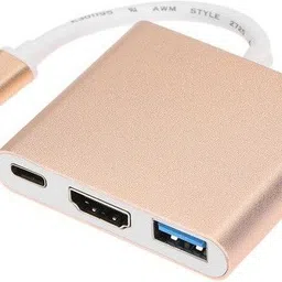 microware USB 3.1 Type-C Multiport Male to HDMI USB 3.0 USB-C Hub Adapter MMPL TYPE C GOLD USB Hub-image-43