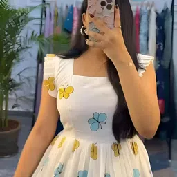 varshdin Women Ethnic Dress White Maxi/Full Length Dress image 3