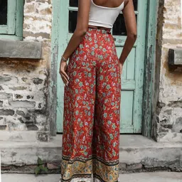 kotty Women Regular Fit Multicolor Polyester Trousers image 5