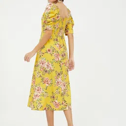harpa Women A-line Yellow Midi/Calf Length Dress image 2