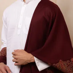 Ravaiyaa - Attitude Is Everything Wool Geometric Print Men Shawl image 3