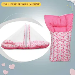 kiddokrate Set Of Baby Sleeping Bed|| Mosquito Net || For New Born Baby Foldable Luxury Crib image 2
