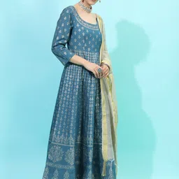 vishudh Pack of 2 Women Printed Cotton Blend Ethnic Dress image 5