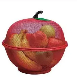 shree kashtbhanjan international Apple Shape Fruits &cr Vegetables Basket for Kitchen With Net Cover Stainless Steel Fruit & Vegetable Basket image 5