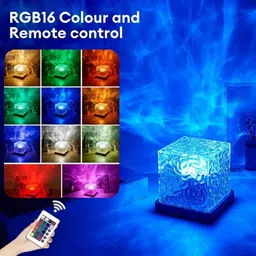 vigrati enterprise Ocean Wave Projector Light, Romantic LED Night Light with 3D Water Wave Effect Night Lamp image 2