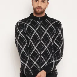 duke Men Printed High Neck Black Sweater-picture-21