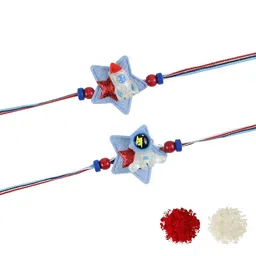 Asthetika Boys Set of 2 Thread Rakhi with Roli Chawal image 2