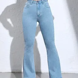veltick Women Boot-Leg Mid Rise Light Blue Jeans-picture-23