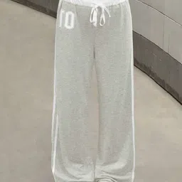 clothina Women Striped Grey Track Pants image 1