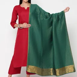 La Vastraa Woven Design Zari Detail Woollen Shawl image 5