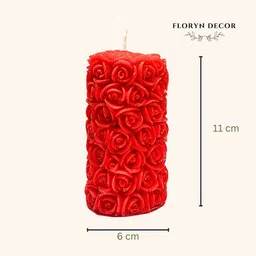 floryn decor Rose Scented Candles for Home Decor, Fragrance Candles for Gifting, Aroma Pillar Candle image 5