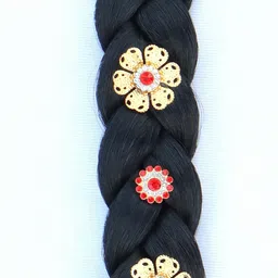 rudrika hair extension WOMEN HAIR STYLE South Indian Bridal Wedding Instant Parandi Choti For Women & Girls With Beautiful Design Use In Party, Wedding And Casual ChotiExtension Hair Extension image 3