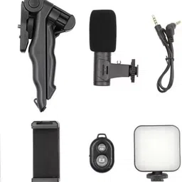 istylei Vlogging Kit with Remote, Mic, Tripod Stand, LED Light, Phone Holder Monopod Kit, Tripod Kit image 2