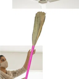 buwas PINK COLOUR BROOMS LONG SOFT GRASS DRY pack of 2 Grass Dry Broom image 5