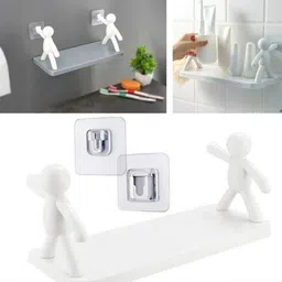 shreejee Self Adhesivecute Floating Shelves Wall Shelf for Home, Office & Kitchen X2.79 Plastic Wall Shelf image 3